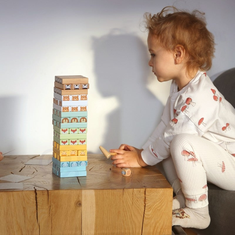 Shaky Tower skicklighetsspel med djur - VentureKids
