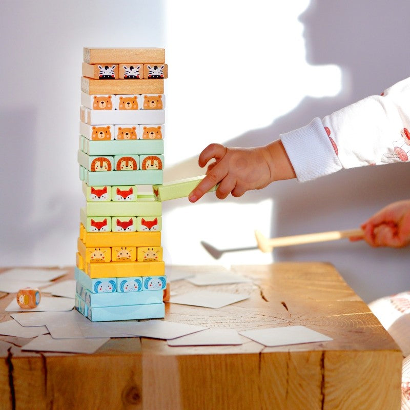 Shaky Tower skicklighetsspel med djur - VentureKids