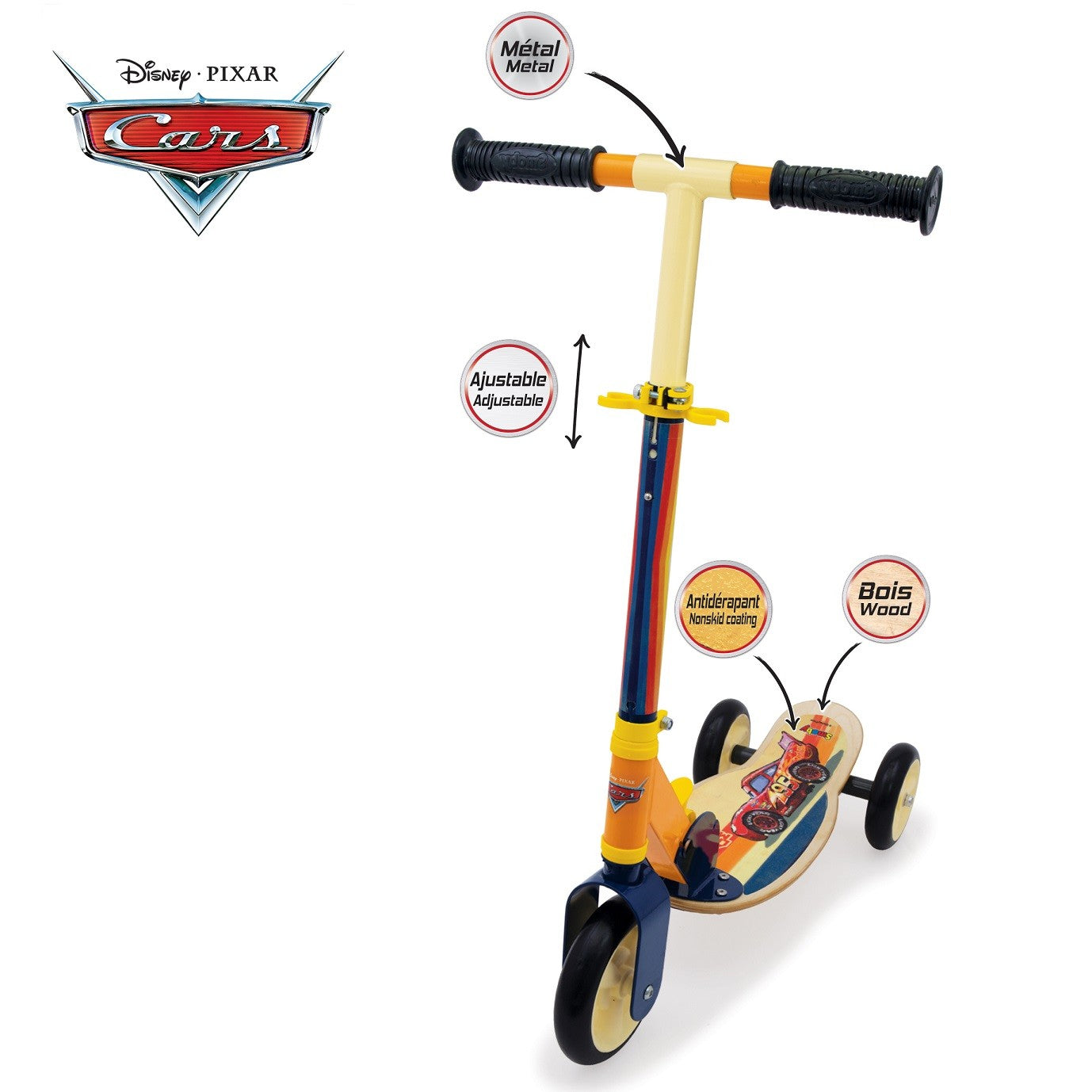 3-Hjulig Sparkcykel i trä - Bilar - VentureKids