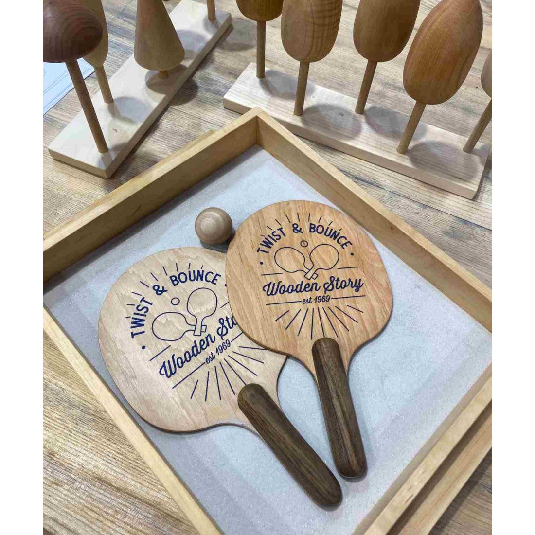 Twist & Bounce - Wooden Ping Pong Paddles - VentureKids