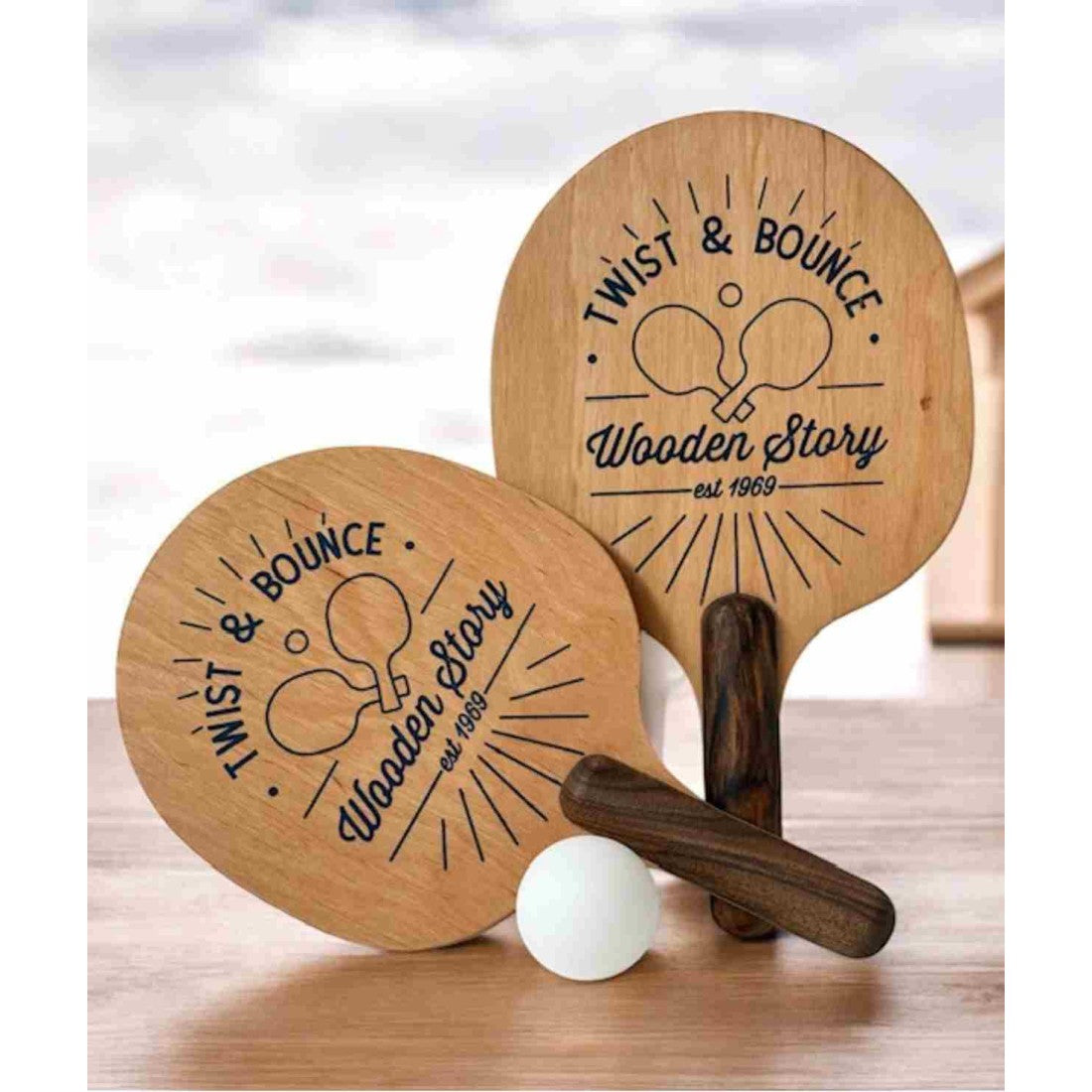 Twist & Bounce - Wooden Ping Pong Paddles - VentureKids