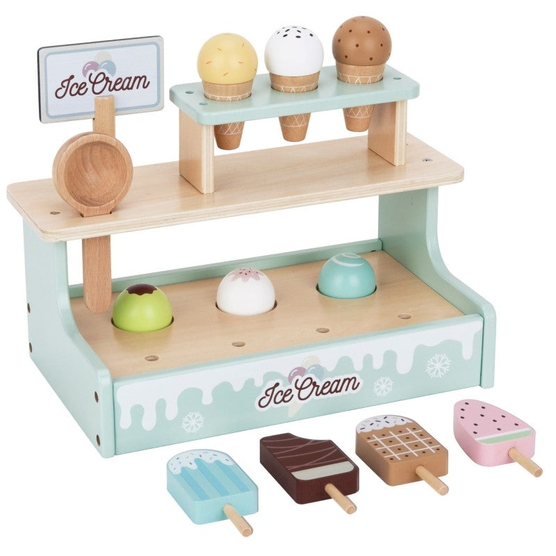 Wooden Ice Cream Shop Set with Ice Cream Stand - VentureKids
