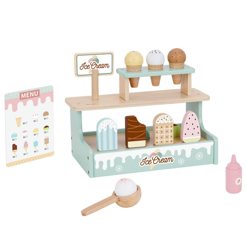 Wooden Ice Cream Shop Set with Ice Cream Stand - VentureKids