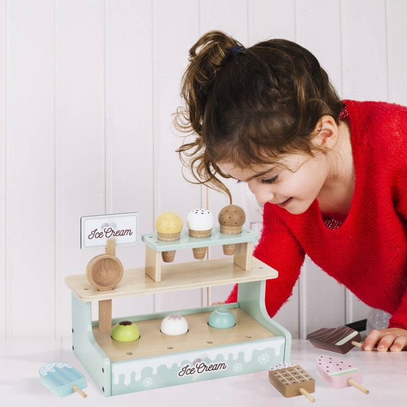 Wooden Ice Cream Shop Set with Ice Cream Stand - VentureKids