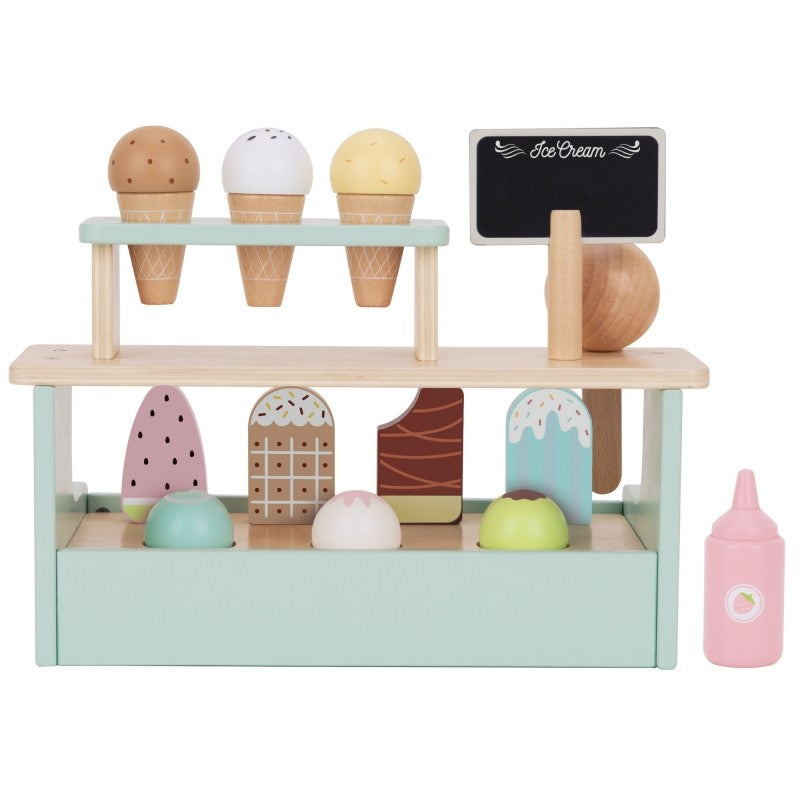 Wooden Ice Cream Shop Set with Ice Cream Stand - VentureKids