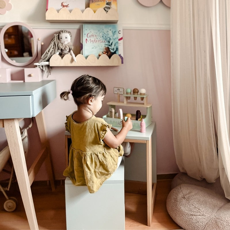 Wooden Ice Cream Shop Set with Ice Cream Stand - VentureKids