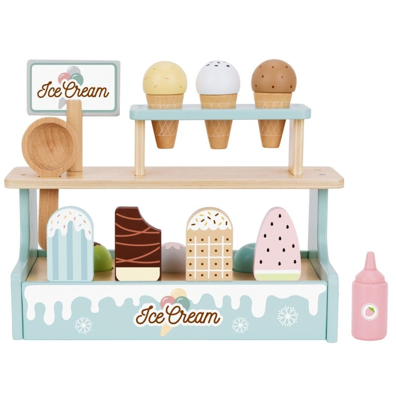Wooden Ice Cream Shop Set with Ice Cream Stand - VentureKids