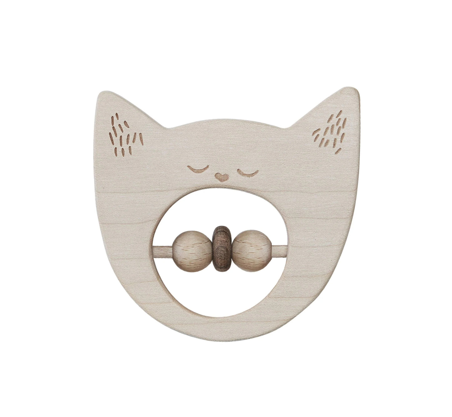 Wooden Rattle - Cat - VentureKids
