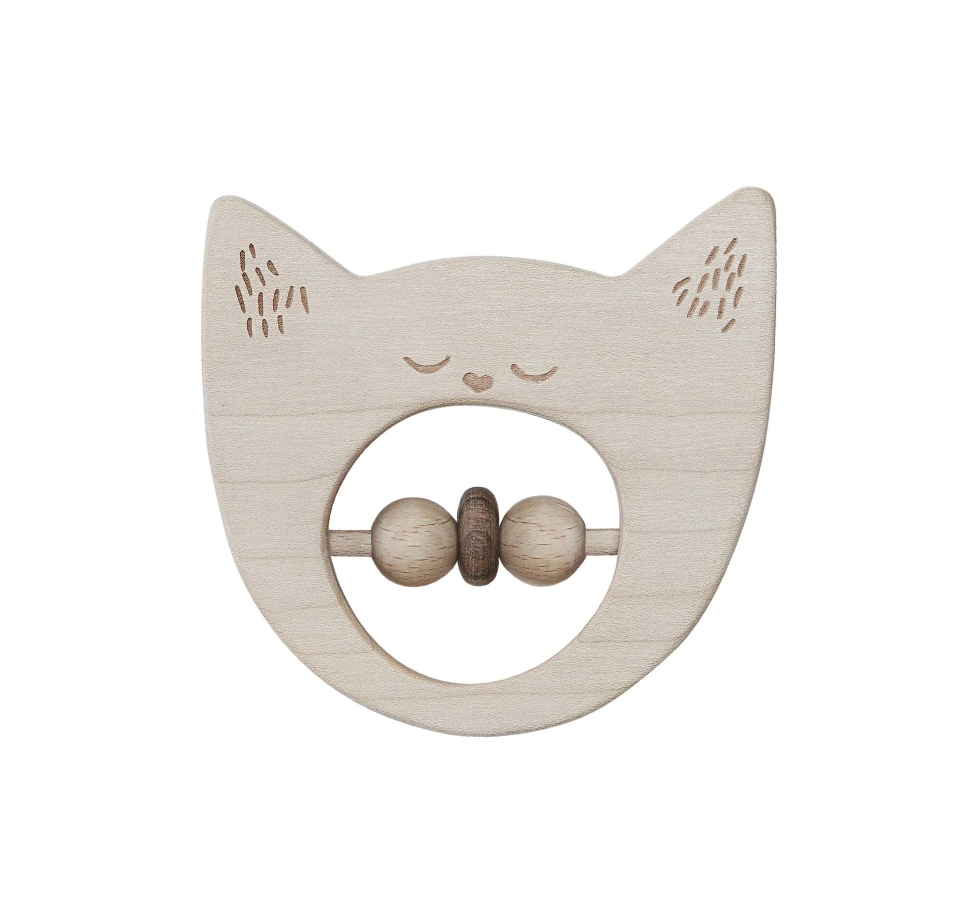 Wooden Rattle - Cat - VentureKids