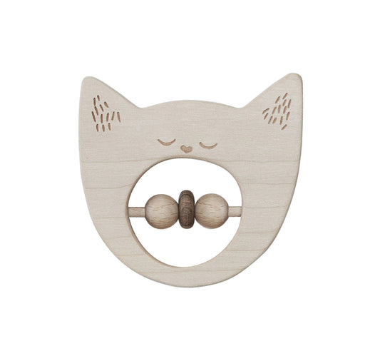 Wooden Rattle - Cat - VentureKids