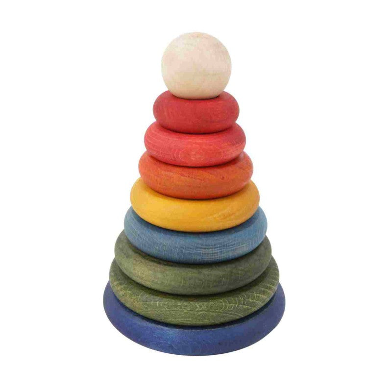 Wooden Round Pyramid - Colorful - VentureKids