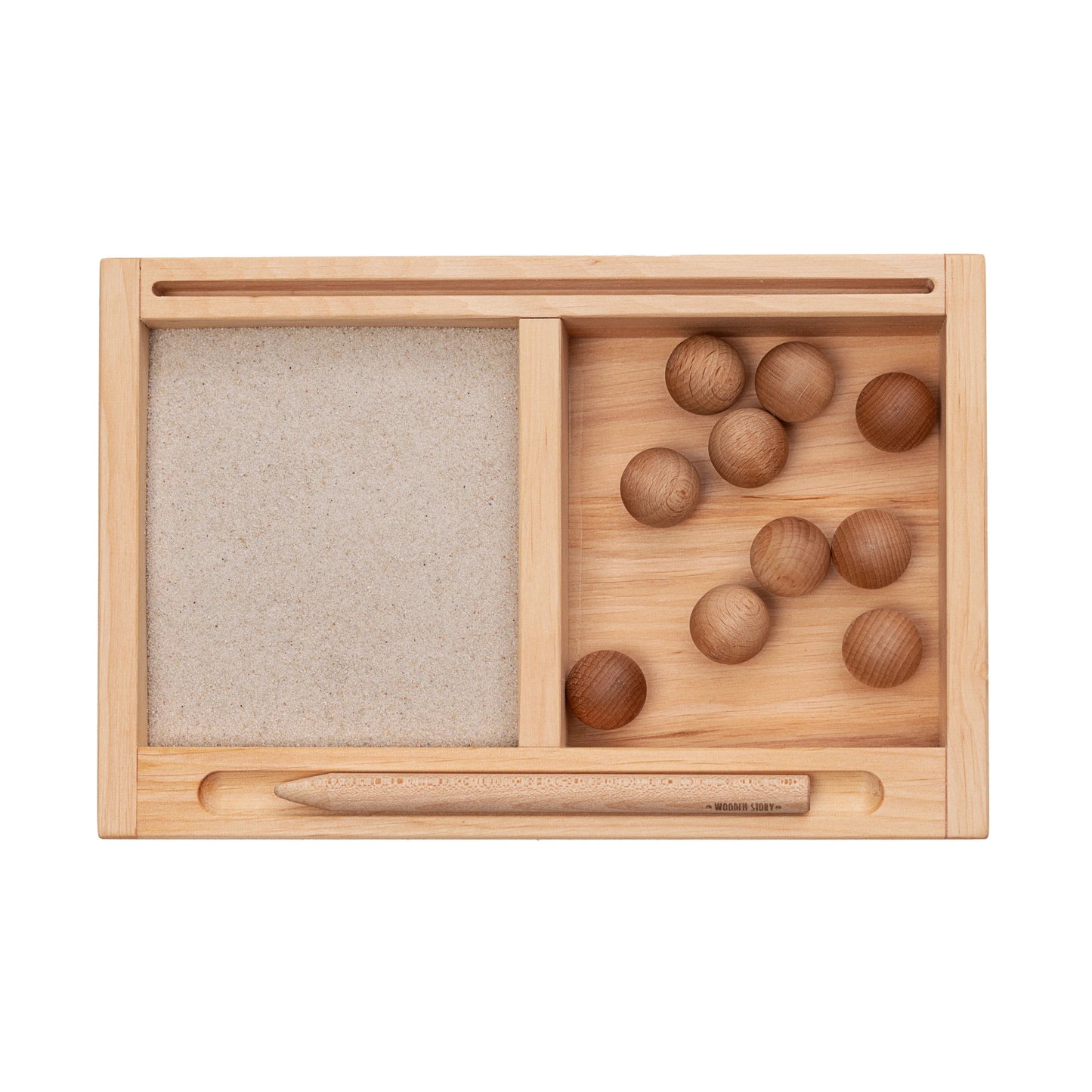 Small Montessori Sand Writing Tray with Divider + Card Holder - VentureKids